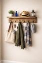 Rustic Coat Rack with Shelf